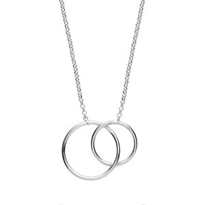 Jewelco London Silver Linking Rings Charm Necklace - 16 inch - Necklace Jewelco London Silver Linking Rings Charm Necklace - 16 inch - Necklace