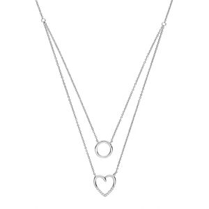 Jewelco London Sterling Silver Love Heart Necklace - Necklace Jewelco London Sterling Silver Love Heart Necklace - Necklace