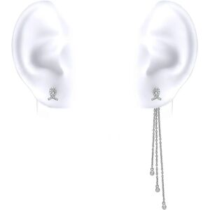 Jewelco London GVE657 Rhodium Silver Cubic Zirconia Drop Earrings - Earrings Jewelco London GVE657 Rhodium Silver Cubic Zirconia Drop Earrings - Earrings