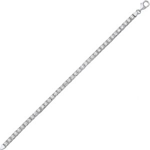 Jewelco London Model GVB094-5.5 White Rhodium Silver CZ 4 Claw Tennis Bracelet - Bracelet Jewelco London Model GVB094-5.5 White Rhodium Silver CZ 4 Claw Tennis Bracelet - Bracelet
