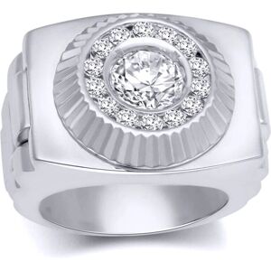 Jewelco London Sterling Silver Round CZ Cluster Ring - White - Ring Jewelco London Sterling Silver Round CZ Cluster Ring - White - Ring