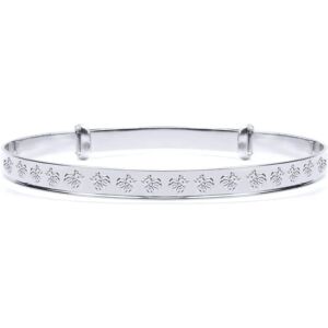 Jewelco London Sterling Silver Teddy Bear Baby Bangle - Baby Bangle Jewelco London Sterling Silver Teddy Bear Baby Bangle - Baby Bangle