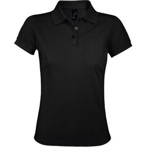 SOL's Womens Prime Pique Polo Shirt - Black - Polo Shirt SOL's Womens Prime Pique Polo Shirt - Black - Polo Shirt