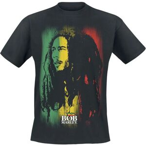 Bob Marley Stare Paint Stripe Svart T-Skjorte - Herre Bob Marley Stare Paint Stripe Svart T-Skjorte - Herre