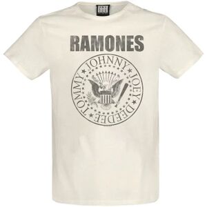 Ramones Vintage Shield T-shirt Kortærmet - Herre - Hvid - S til XXL Ramones Vintage Shield T-shirt Kortærmet - Herre - Hvid - S til XXL