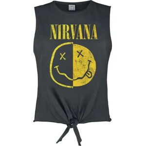 Nirvana Spliced Smiley Knot Charcoal Tank - Lässige Passform Nirvana Spliced Smiley Knot Charcoal Tank - Lässige Passform