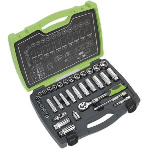 Sealey AK7960 Socket Set - 6-24mm, 3/8-Inch Drive, 34 Pieces Sealey AK7960 Socket Set - 6-24mm, 3/8-Inch Drive, 34 Pieces