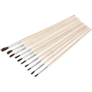Sealey PB2 Touch-Up Paint Brush Set - 10pcs Wooden Handle Sealey PB2 Touch-Up Paint Brush Set - 10pcs Wooden Handle