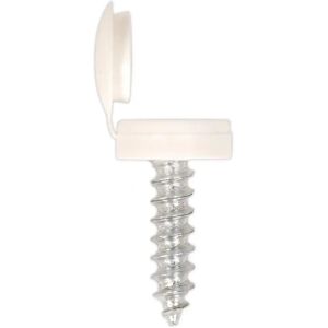 Sealey NPW50 Number Plate Screw - Self tapping, White, 4.2x19mm - Number Plate Screw Sealey NPW50 Number Plate Screw - Self tapping, White, 4.2x19mm - Number Plate Screw