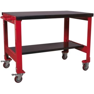 Sealey AP1100M Mobile Workbench - Sturdy Steel, 300kg Capacity, 2 Shelves Sealey AP1100M Mobile Workbench - Sturdy Steel, 300kg Capacity, 2 Shelves