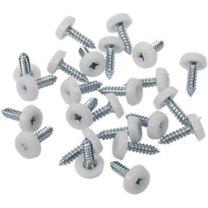 Sealey PTNP1 White Number Plate Screw - Plastic Enclosed Head - 4.8 x 18mm - 50 Pack Sealey PTNP1 White Number Plate Screw - Plastic Enclosed Head - 4.8 x 18mm - 50 Pack