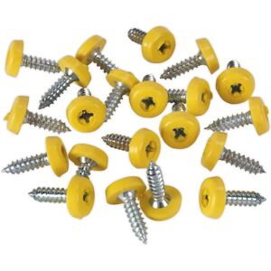 Sealey PTNP2 Number Plate Screw - Plastic Enclosed Head - Yellow - 50Pc Sealey PTNP2 Number Plate Screw - Plastic Enclosed Head - Yellow - 50Pc