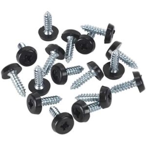 Sealey PTNP3 Number Plate Screw - Plastic Enclosed Head - 4.8 x 18mm - Black Sealey PTNP3 Number Plate Screw - Plastic Enclosed Head - 4.8 x 18mm - Black