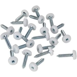 Sealey PTNP5 Number Plate Screw Plastic Enclosed Head - Number Plate Screw - White - 4.8 x 24mm Sealey PTNP5 Number Plate Screw Plastic Enclosed Head - Number Plate Screw - White - 4.8 x 24mm