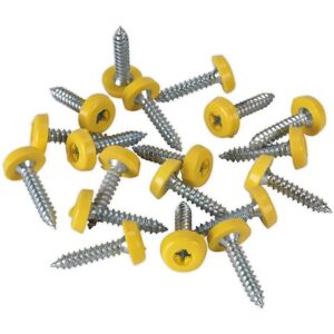 Sealey Ptnp6 Number Plate Screw - Plastic Enclosed Head - 4.8x24mm - Yellow - 50Pc Sealey Ptnp6 Number Plate Screw - Plastic Enclosed Head - 4.8x24mm - Yellow - 50Pc