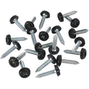 Sealey PTNP7 Number Plate Screw - Plastic Enclosed Head - 4.8 x 24mm - Black Sealey PTNP7 Number Plate Screw - Plastic Enclosed Head - 4.8 x 24mm - Black