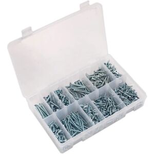 Sealey AB065STCP Self Tapping Screw Assortment - 600pcs - Countersunk - Zinc - DIN 7982 Sealey AB065STCP Self Tapping Screw Assortment - 600pcs - Countersunk - Zinc - DIN 7982