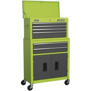 Sealey AP2200BBHV Topchest & Rollcab Combination 6 Drawer - Green/Grey Sealey AP2200BBHV Topchest & Rollcab Combination 6 Drawer - Green/Grey