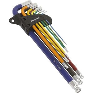 Sealey AK7191 Hex Key Set - Colour-Coded Extra Long Sealey AK7191 Hex Key Set - Colour-Coded Extra Long