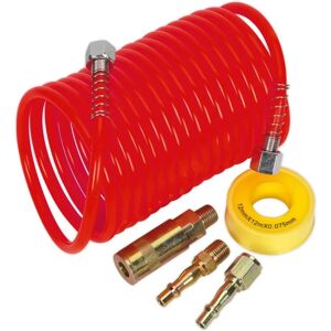 Sealey AHK03 Air Hose Kit - 5m, 5mm, Coiled - Air Hose Type Sealey AHK03 Air Hose Kit - 5m, 5mm, Coiled - Air Hose Type