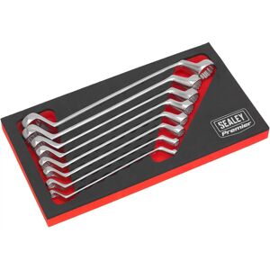 Sealey AK63257 Offset Double End Ring Spanner Set 8pc Metric - Ring Spanner Set Sealey AK63257 Offset Double End Ring Spanner Set 8pc Metric - Ring Spanner Set