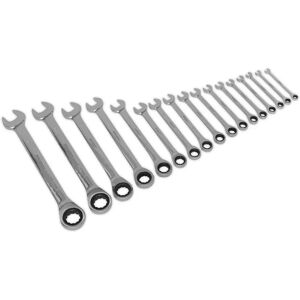 Siegen by Sealey 17pc Combination Ratchet Spanner Wrench Set - Metric Siegen by Sealey 17pc Combination Ratchet Spanner Wrench Set - Metric