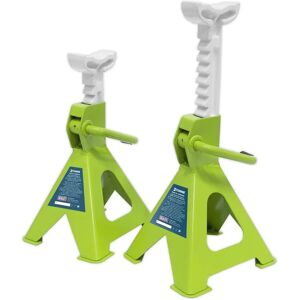 Sealey VS2002HV Axle Stand - 2 Tonne, Ratchet, Hi-Vis Green - Automotive Equipment Sealey VS2002HV Axle Stand - 2 Tonne, Ratchet, Hi-Vis Green - Automotive Equipment
