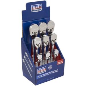 Sealey Premier Ratchet Wrenches - 1/4, 3/8, 1/2 in - Display of 9 Sealey Premier Ratchet Wrenches - 1/4, 3/8, 1/2 in - Display of 9