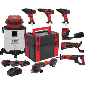 Sealey CP20VCOMBO4 - Cordless Tool Kit - 20V, 4 Batteries Sealey CP20VCOMBO4 - Cordless Tool Kit - 20V, 4 Batteries