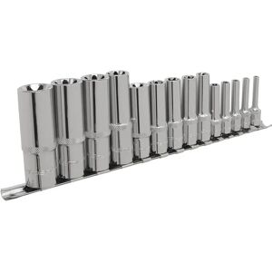 Sealey AK6114 Socket Set - Deep 14pc, 1/4"-3/8"-1/2" Drive, E4-E24 Sealey AK6114 Socket Set - Deep 14pc, 1/4"-3/8"-1/2" Drive, E4-E24