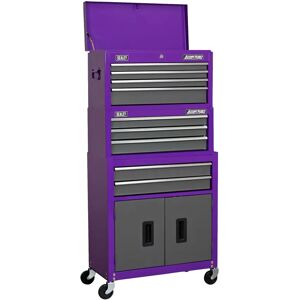 Sealey Purple Tool Chest Set - Topchest, Mid-Box & Rollcab - 9 Drawers Sealey Purple Tool Chest Set - Topchest, Mid-Box & Rollcab - 9 Drawers