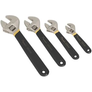 Sealey AK9935 Adjustable Wrench Set - 4pc, Ni-Fe Finish Sealey AK9935 Adjustable Wrench Set - 4pc, Ni-Fe Finish