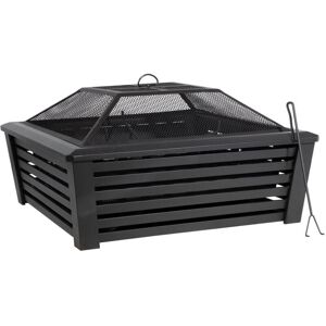 Dellonda DG43 35" Square Outdoor Fire Pit - Black Dellonda DG43 35" Square Outdoor Fire Pit - Black