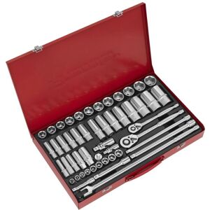 Sealey AK6942 50pc Socket Set - Metric, 3/8" & 1/2" Drive - WallDrive Sealey AK6942 50pc Socket Set - Metric, 3/8" & 1/2" Drive - WallDrive