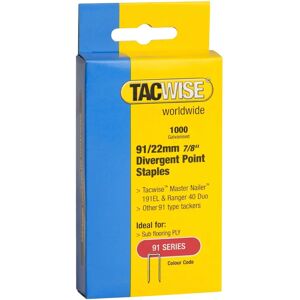 Tacwise 0288 Staples - Narrow Crown, 91/22mm, 1,000 pcs - Stapler Accessory Tacwise 0288 Staples - Narrow Crown, 91/22mm, 1,000 pcs - Stapler Accessory
