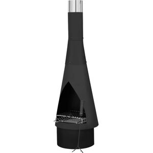 Dellonda DG109 Conical Outdoor Chiminea Fireplace Heater - Black Steel Dellonda DG109 Conical Outdoor Chiminea Fireplace Heater - Black Steel