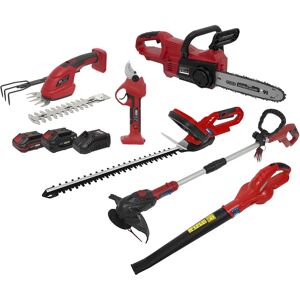 Sealey Cp20vcombo15 6 X Sv20 Series Garden Maintenance Combo Kit - 2 Batteries Sealey Cp20vcombo15 6 X Sv20 Series Garden Maintenance Combo Kit - 2 Batteries