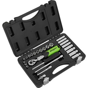 Sealey Brand Extendable Ratchet Socket Set - 26 Pieces - Chrome Vanadium 1/4" Drive Sealey Brand Extendable Ratchet Socket Set - 26 Pieces - Chrome Vanadium 1/4" Drive