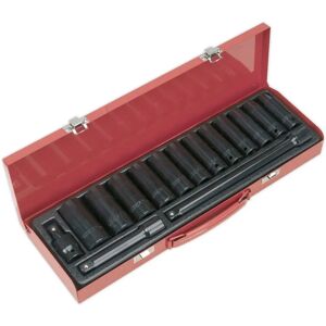 Sealey AK5815M Impact Socket Set Deep Wall 15pc Sealey AK5815M Impact Socket Set Deep Wall 15pc