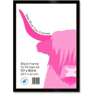 Wee Blue Coo A3 Black Wooden Picture Frame - Safety Acrylic Glass Wee Blue Coo A3 Black Wooden Picture Frame - Safety Acrylic Glass