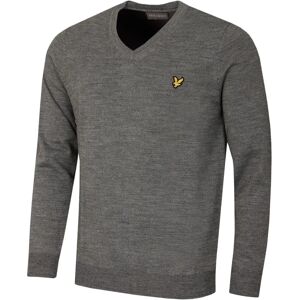 Lyle & Scott V-Neck Sweater - Grey - Medium - Sweater Lyle & Scott V-Neck Sweater - Grey - Medium - Sweater