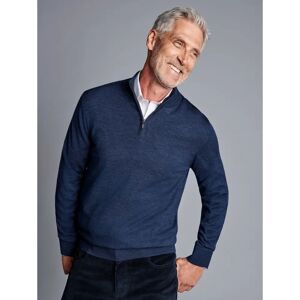 Charles Tyrwhitt Merino Woll Zip-Pullover - Tintenblau - Herrenpullover Charles Tyrwhitt Merino Woll Zip-Pullover - Tintenblau - Herrenpullover