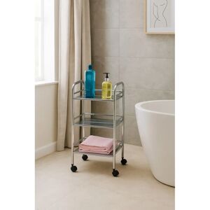 Aspect 40 x 32 x 74 cm Steel Bathroom/Kitchen Storage Lucy 3-Tier Shelf Trolley - Storage Trolley Aspect 40 x 32 x 74 cm Steel Bathroom/Kitchen Storage Lucy 3-Tier Shelf Trolley - Storage Trolley