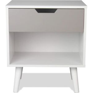 Aspect - Ileni - White/Grey - 1 Drawer - Bedside Table Aspect - Ileni - White/Grey - 1 Drawer - Bedside Table