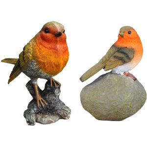 Unknown - Robin on a Stone & Stump - Garden Ornament Unknown - Robin on a Stone & Stump - Garden Ornament