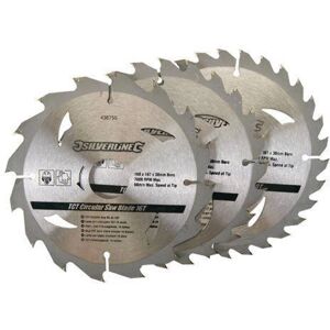 Silverline Circular Saw Blades - 16/24/30t - 160x30 - 10/16/20mm - Durable Silverline Circular Saw Blades - 16/24/30t - 160x30 - 10/16/20mm - Durable