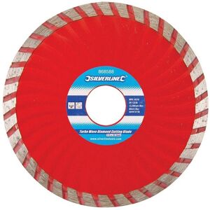 Silverline Turbo Wave Diamond Blade - 115mm, Continuous Rim, Model 115 x 22.23mm Silverline Turbo Wave Diamond Blade - 115mm, Continuous Rim, Model 115 x 22.23mm