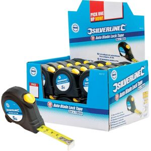 Silverline Auto Blade Lock Tape Measuring Tape - 30 pcs, 5m, 19mm Silverline Auto Blade Lock Tape Measuring Tape - 30 pcs, 5m, 19mm
