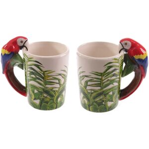 Puckator Parrot Mug - Jungle Explorer - Ceramic, White, 350ml Puckator Parrot Mug - Jungle Explorer - Ceramic, White, 350ml