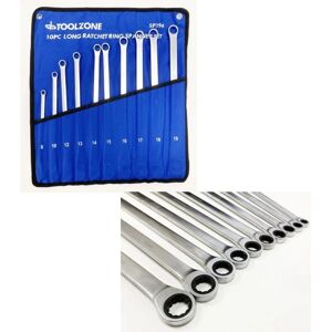 Toolzone - Ratchet Spanner Set - 10 Piece - Wrench Set Toolzone - Ratchet Spanner Set - 10 Piece - Wrench Set